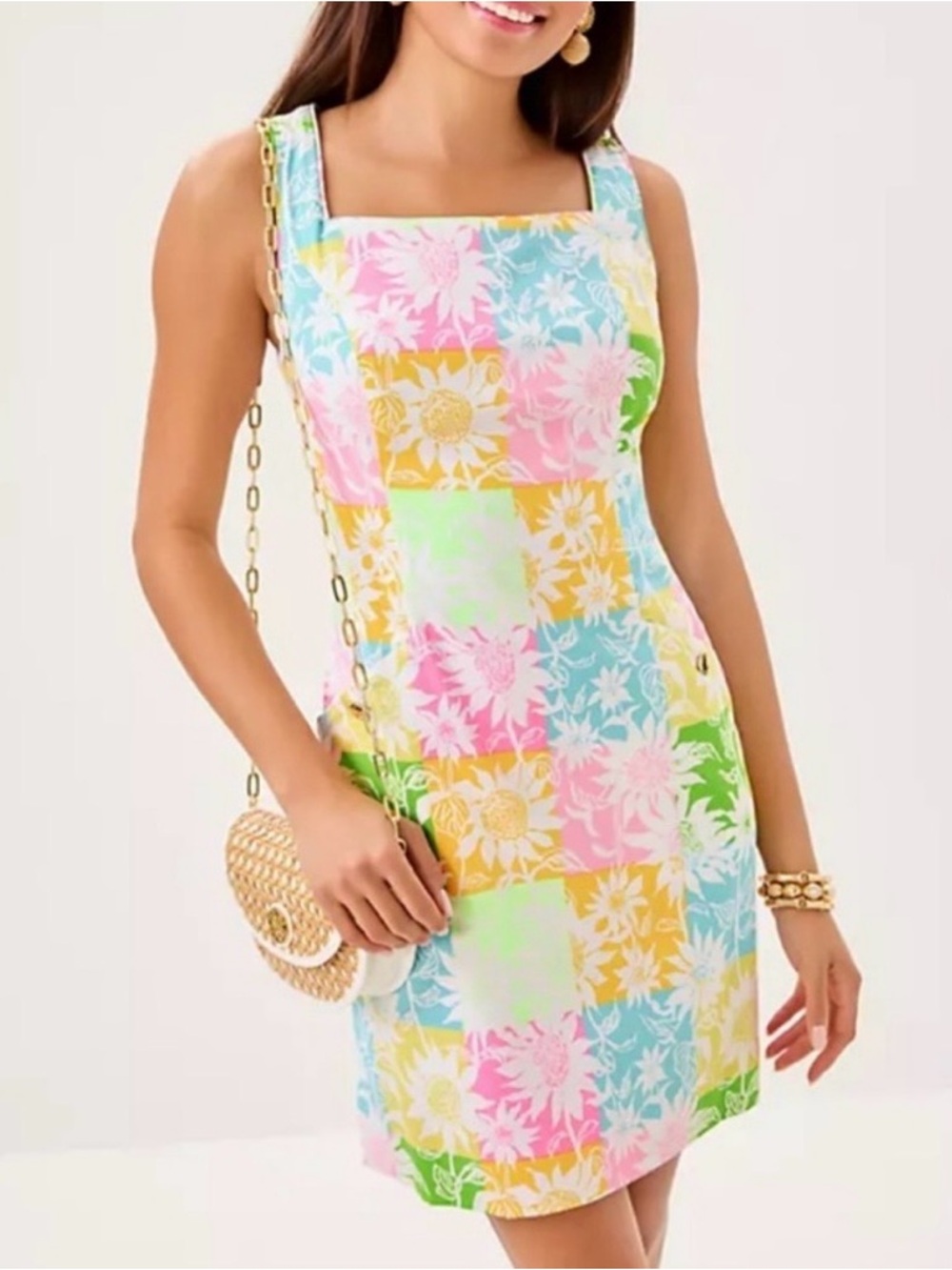 Lilly Pulitzer The Lilly Shift in Multi Via Sunflowers Dress 14 NWT